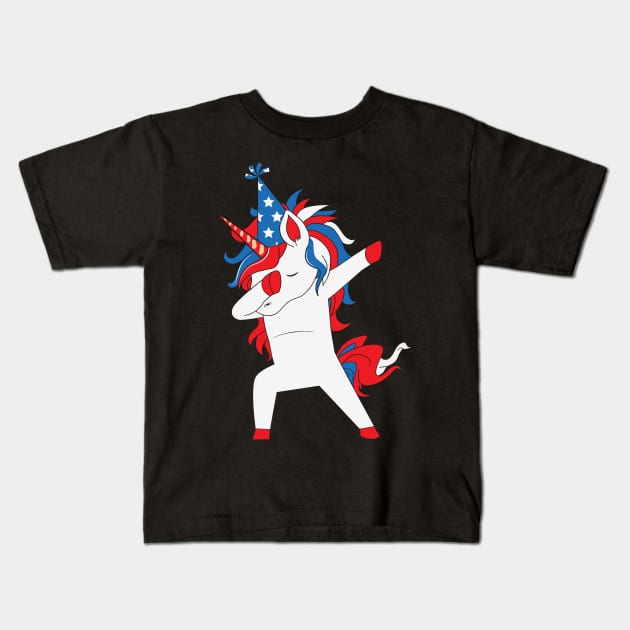 Dabbing Uncle Sam T Shirt 4th of July Kids T-Shirt by ssflower